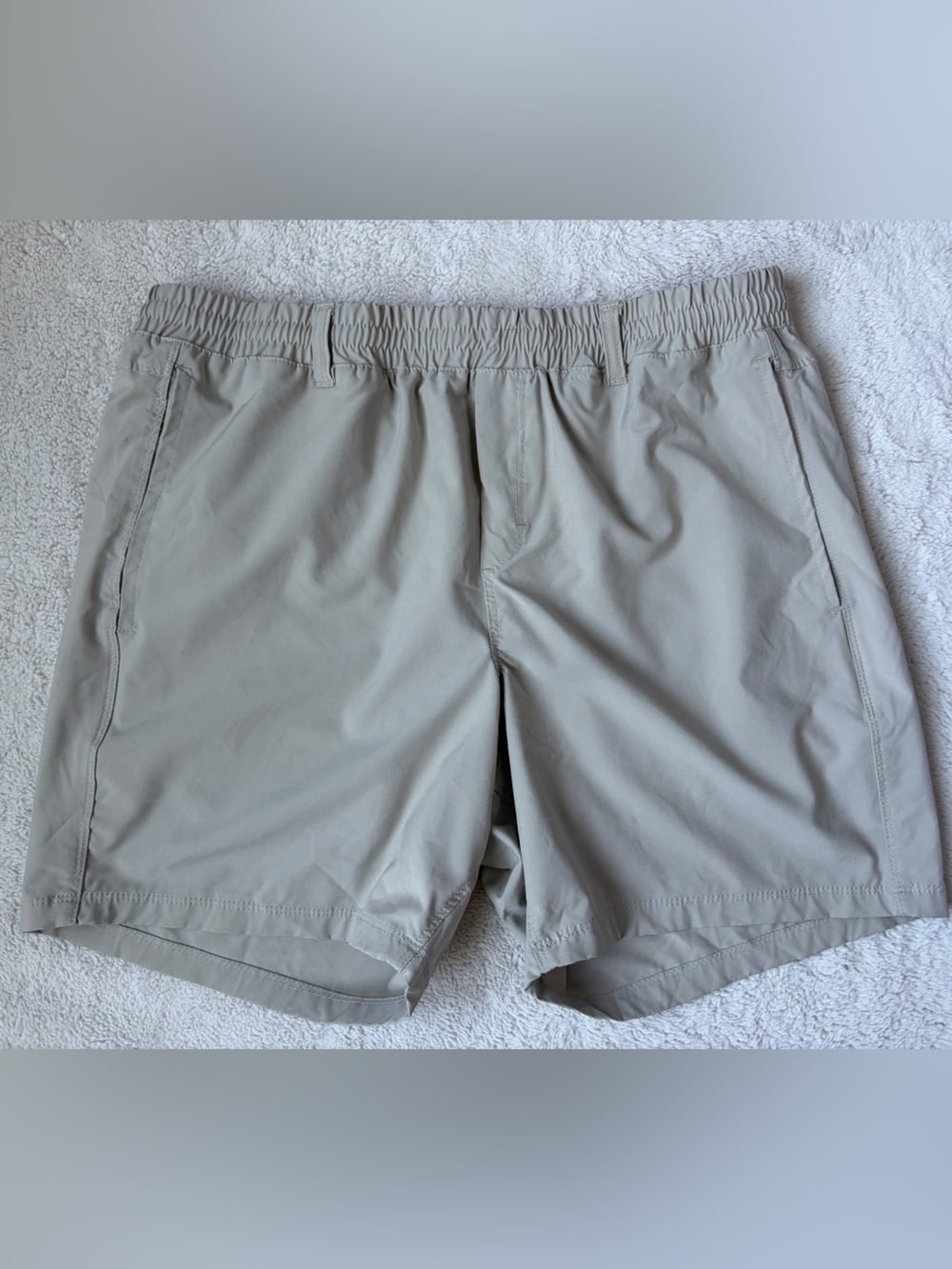 Birdie Bound Men's Elastic-Waist Performance Shorts in Tan Size Large